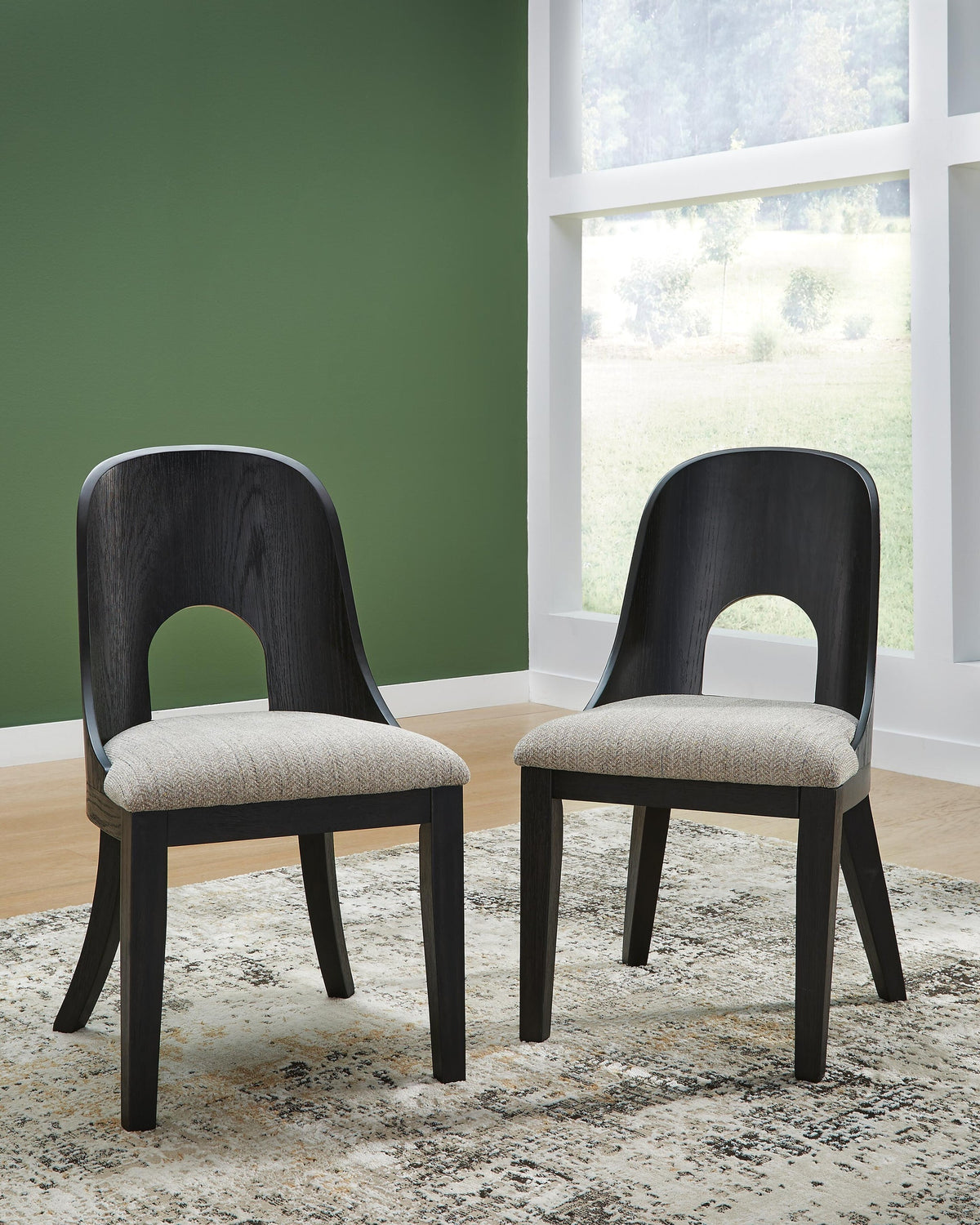 Rowanbeck Dining Chair (Black/Gray)
