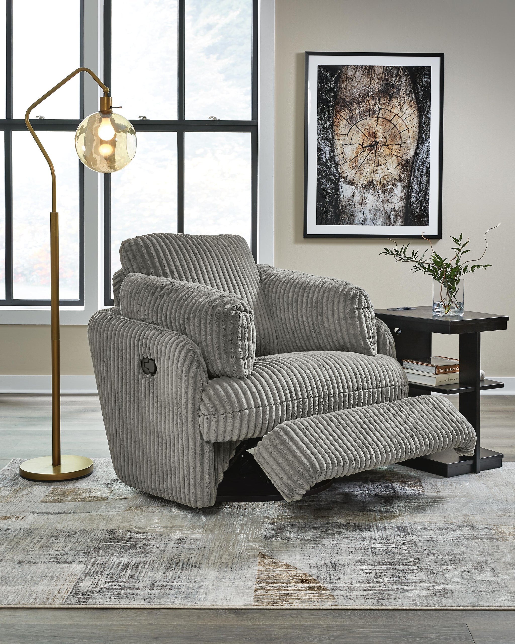 Tie-Breaker Swivel Glider Recliner (White)