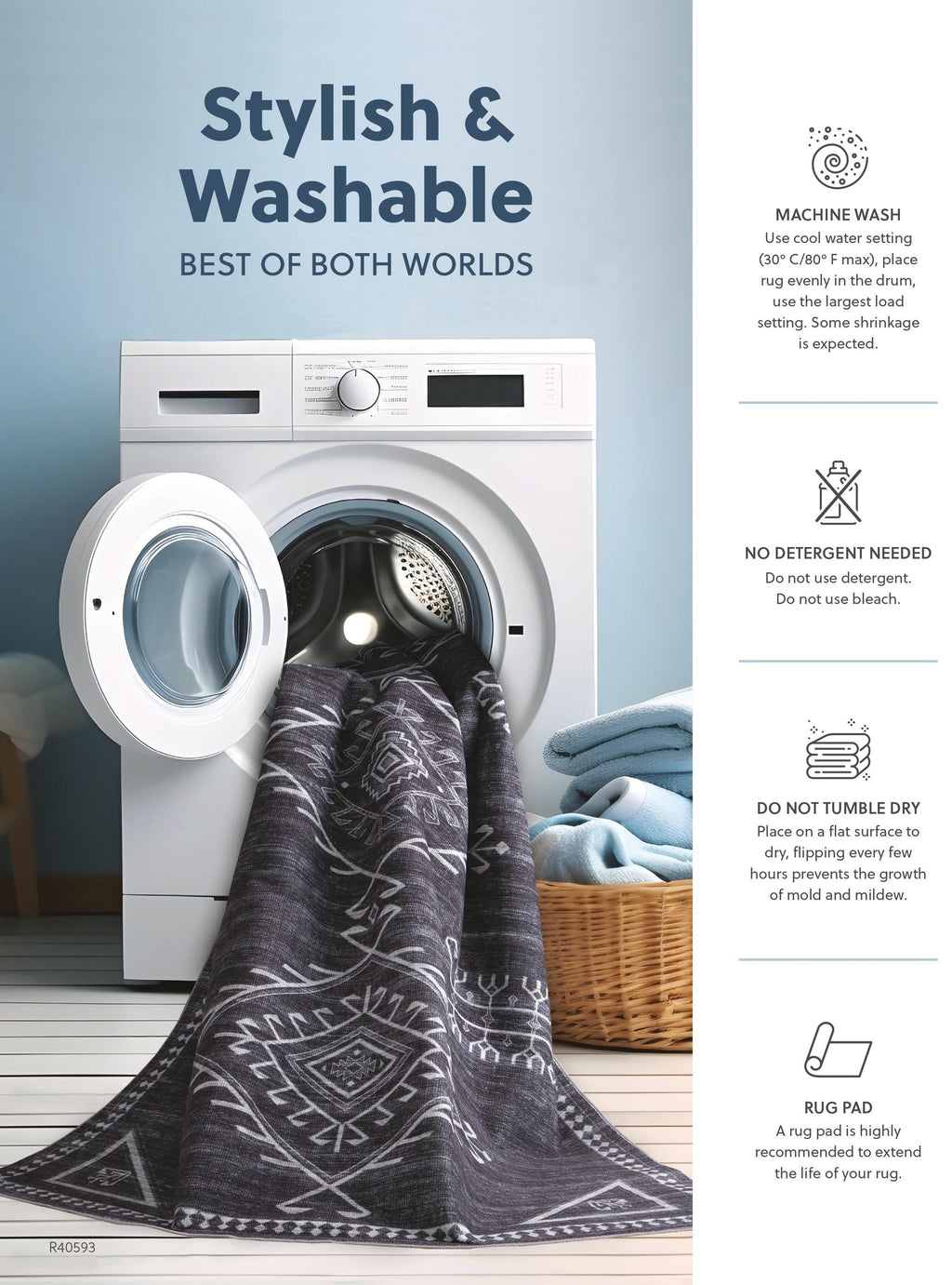 Anaben 8' x 10'1" Washable Rug