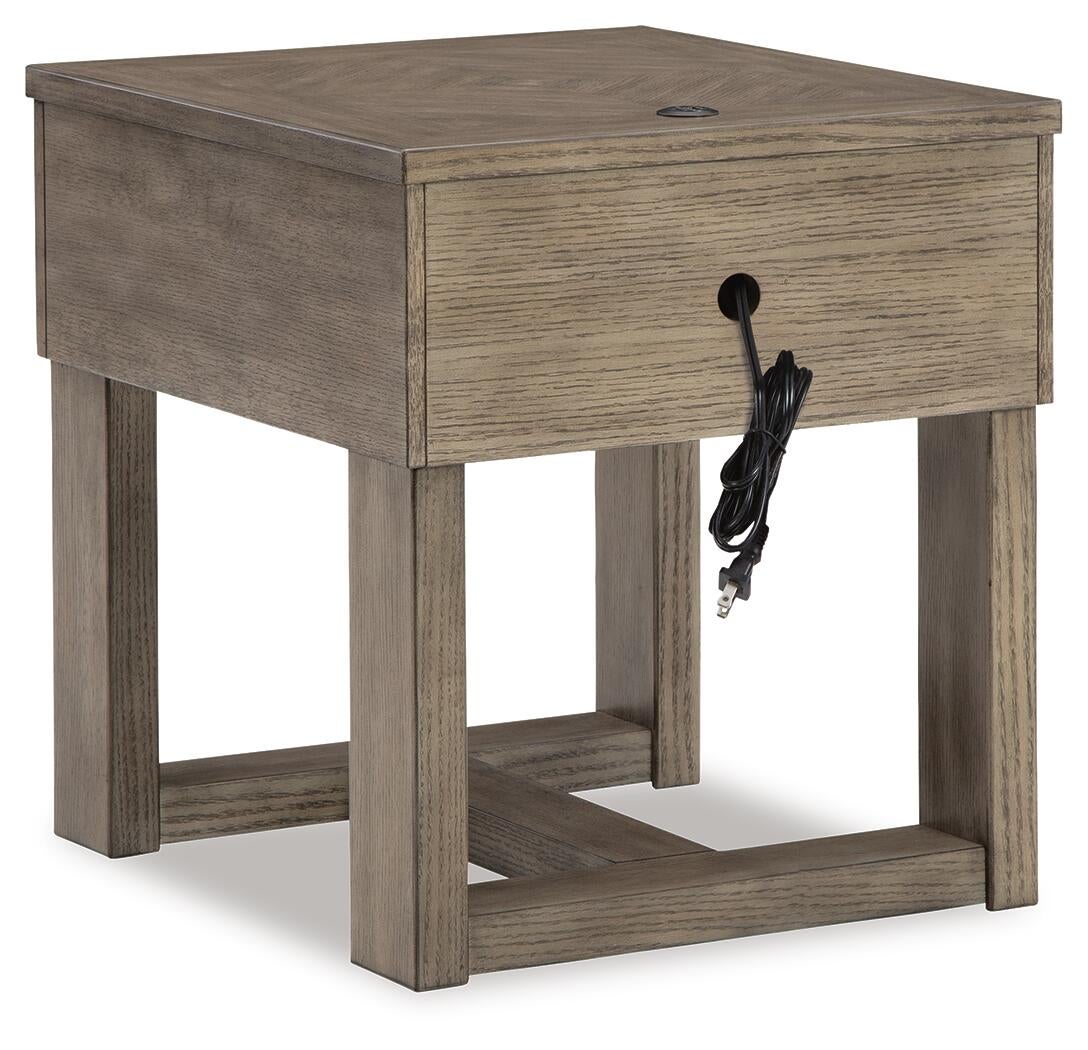 Loyaska End Table (Brown/Beige)