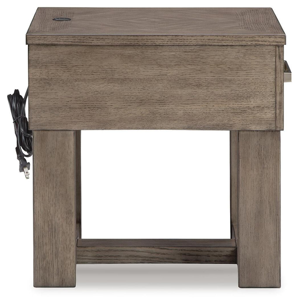 Loyaska End Table (Brown/Beige)