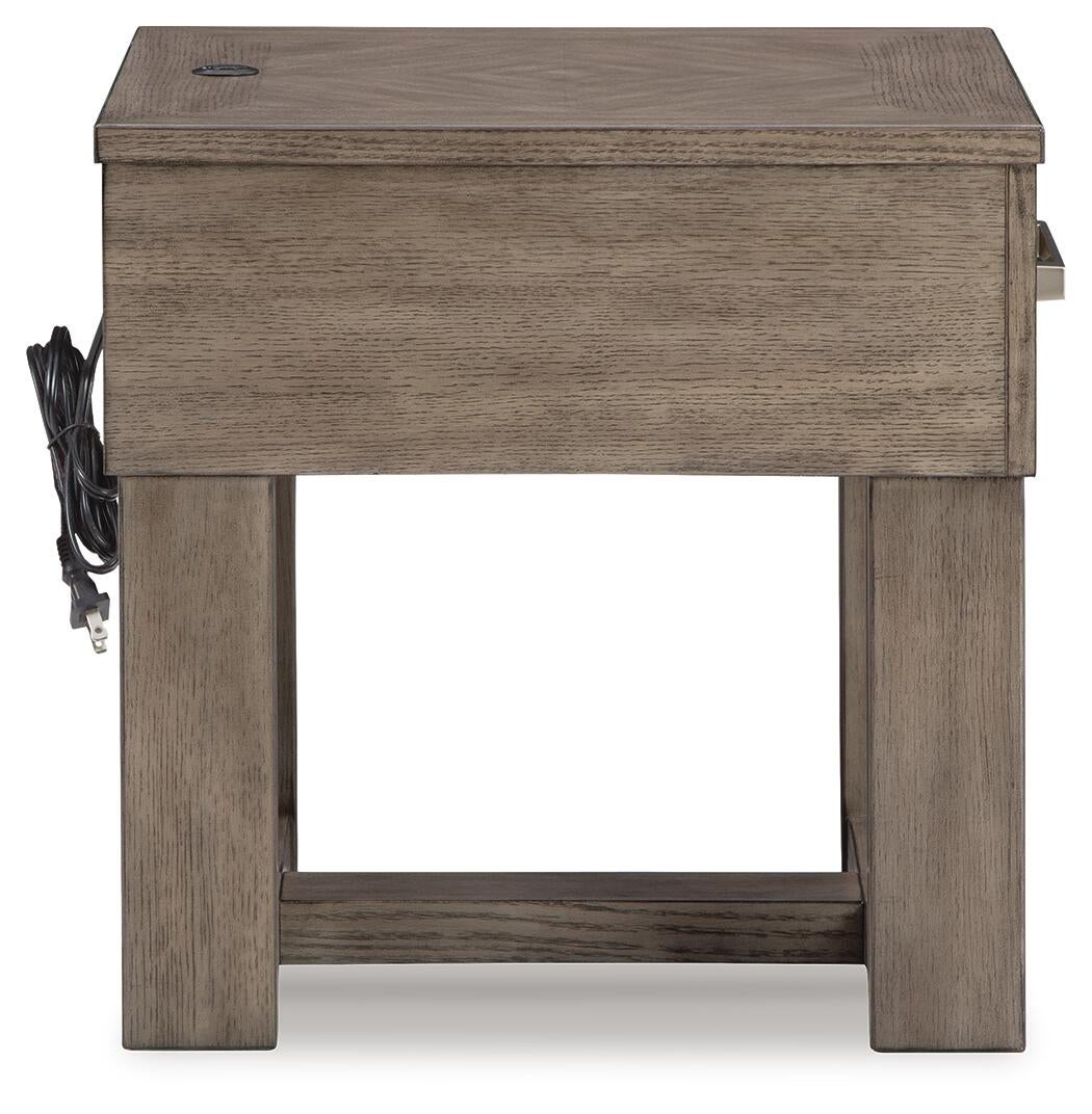 Loyaska End Table (Brown/Beige)