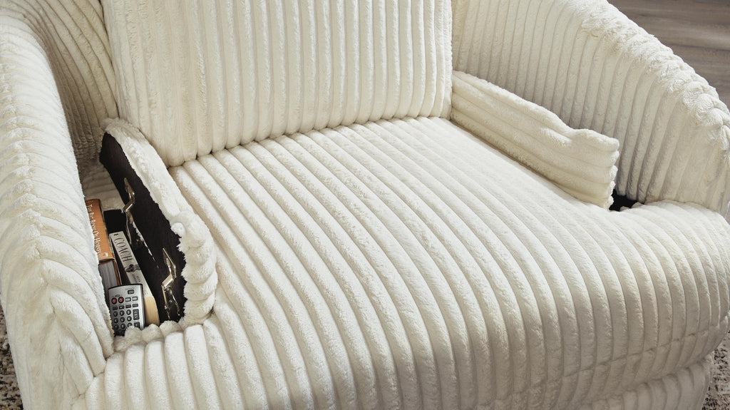 Tie-Breaker Swivel Glider Recliner (White)