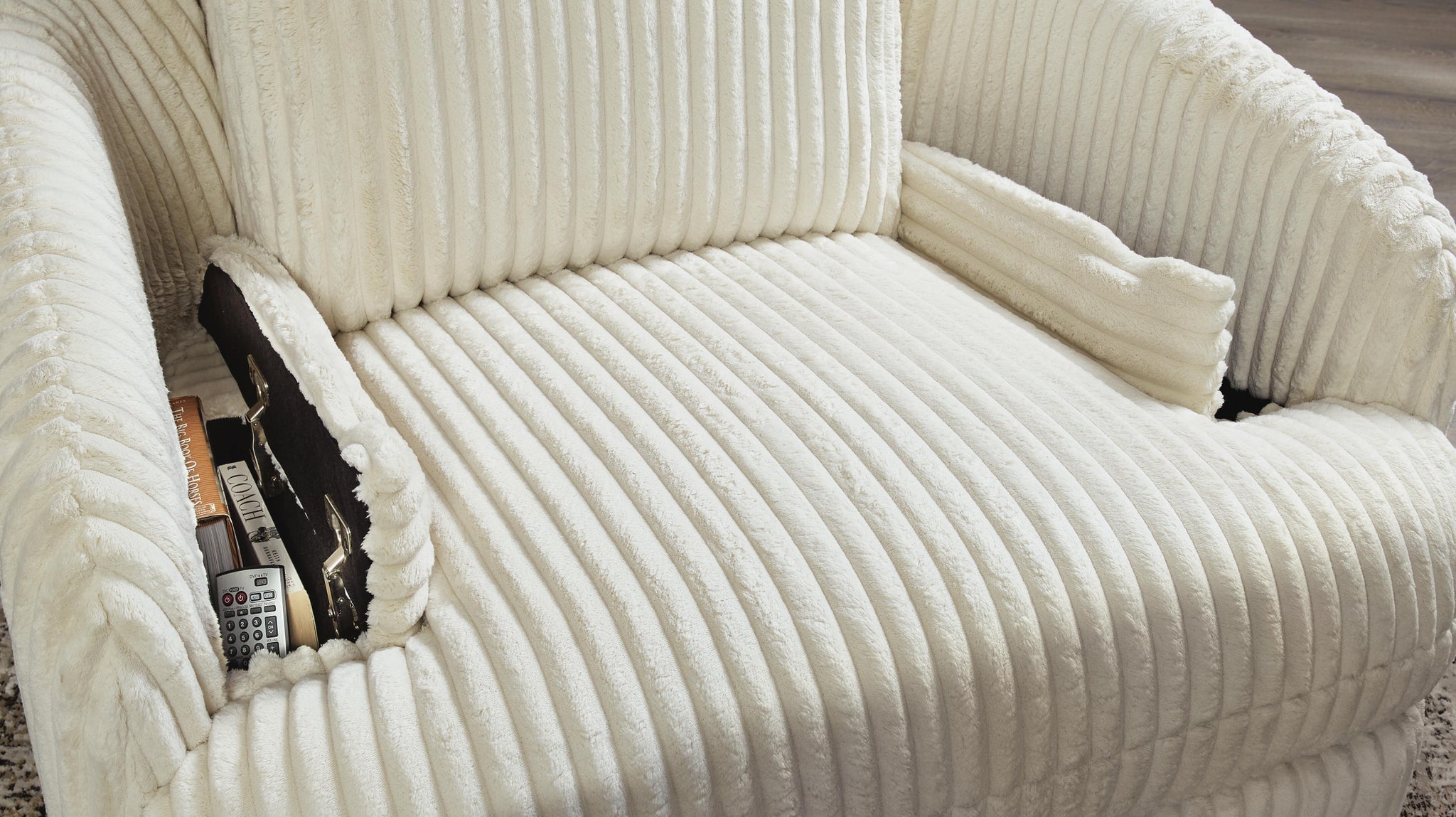 Tie-Breaker Swivel Glider Recliner (White)