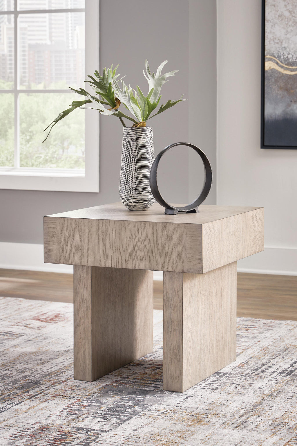 Jorlaina End Table (Brown/Beige)