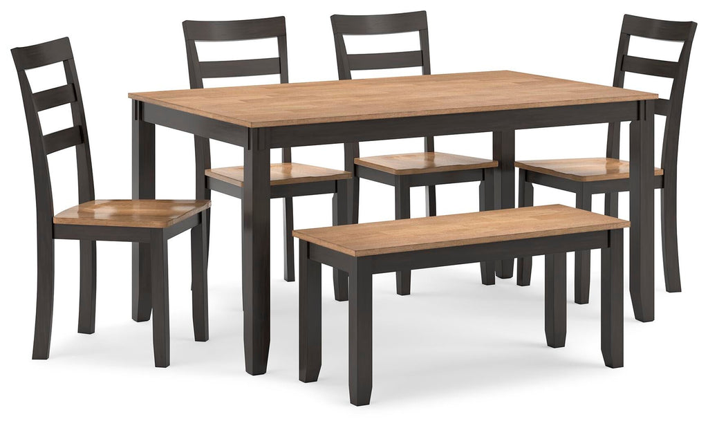 Gesthaven Dining Table with 4 Chairs and Bench