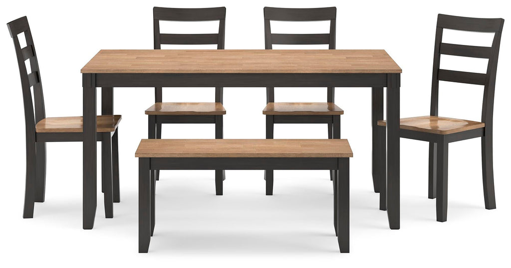 Gesthaven Dining Table with 4 Chairs and Bench