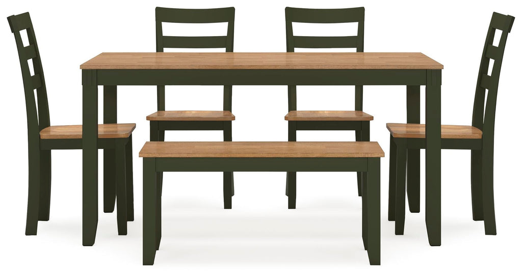 Gesthaven Dining Table with 4 Chairs and Bench
