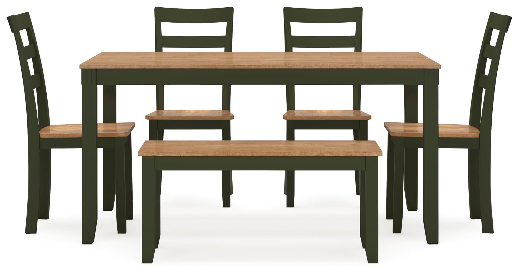 Gesthaven Dining Table with 4 Chairs and Bench