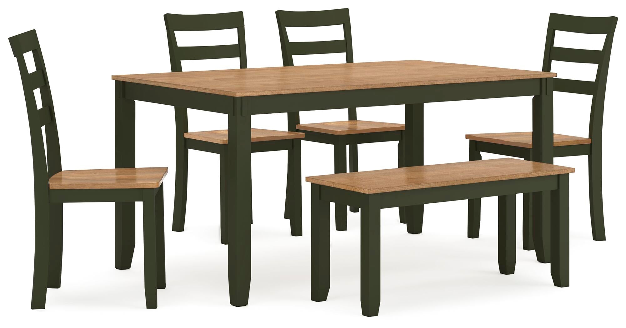 Gesthaven Dining Table with 4 Chairs and Bench