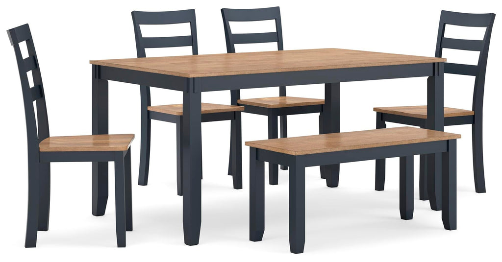 Gesthaven Dining Table with 4 Chairs and Bench