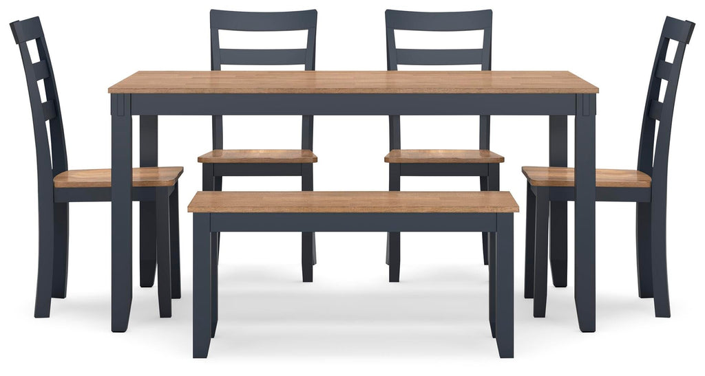 Gesthaven Dining Table with 4 Chairs and Bench