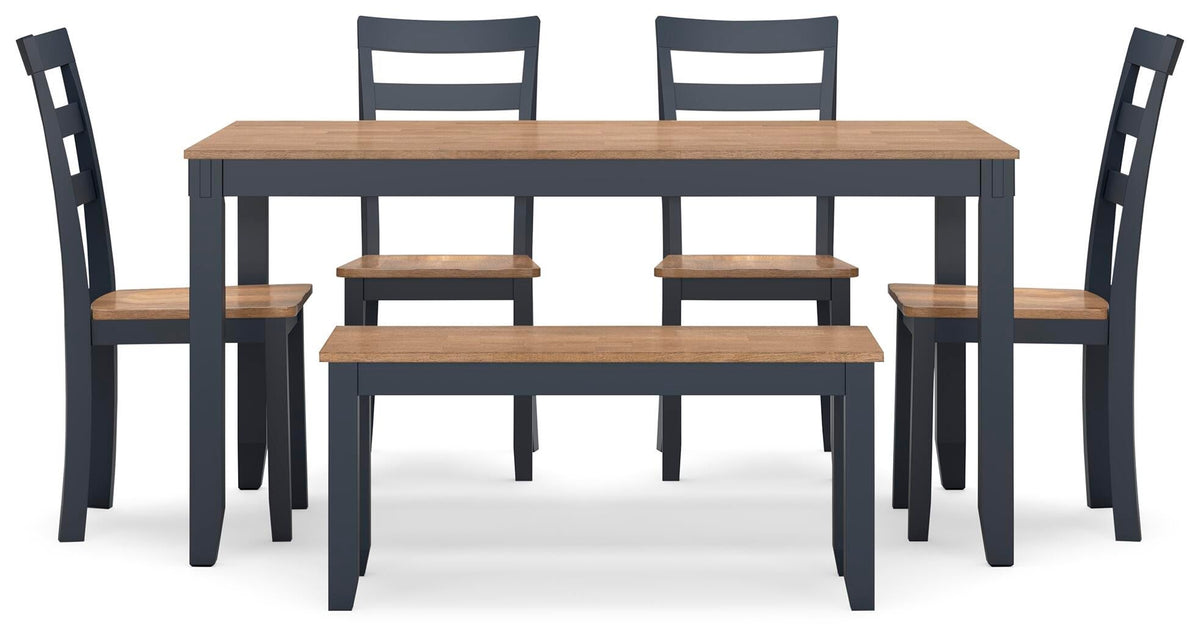 Gesthaven Dining Table with 4 Chairs and Bench