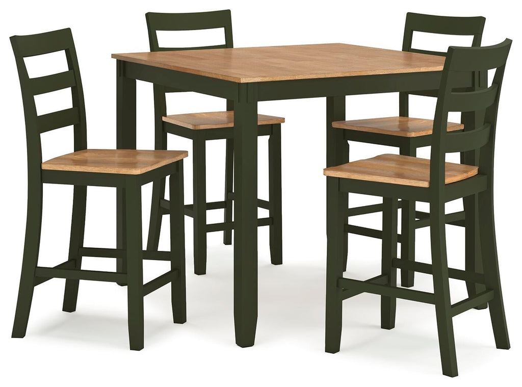 Gesthaven Counter Height Dining Table and 4 Barstools