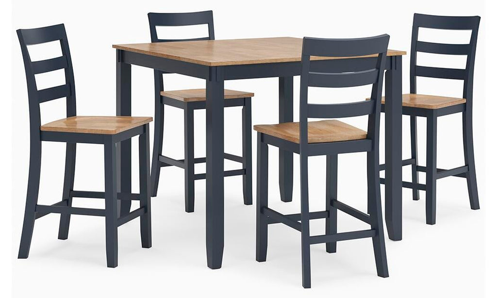 Gesthaven Counter Height Dining Table and 4 Barstools