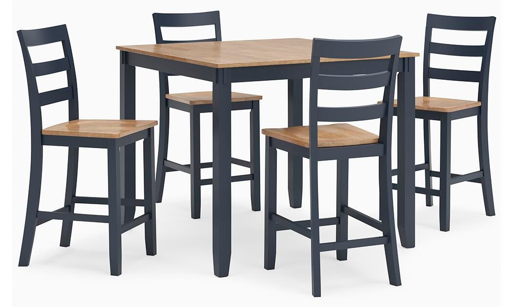 Gesthaven Counter Height Dining Table and 4 Barstools