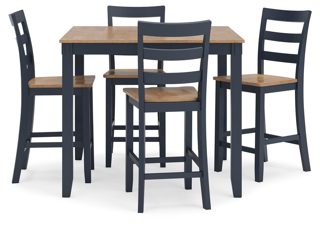 Gesthaven Counter Height Dining Table and 4 Barstools