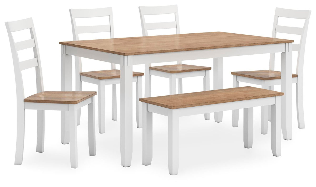 Gesthaven Dining Table with 4 Chairs and Bench