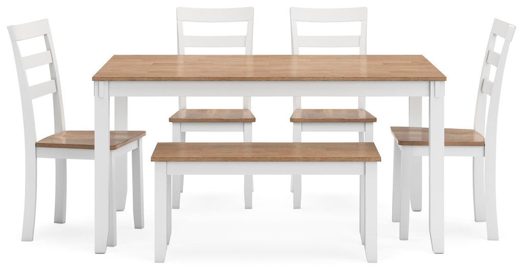 Gesthaven Dining Table with 4 Chairs and Bench