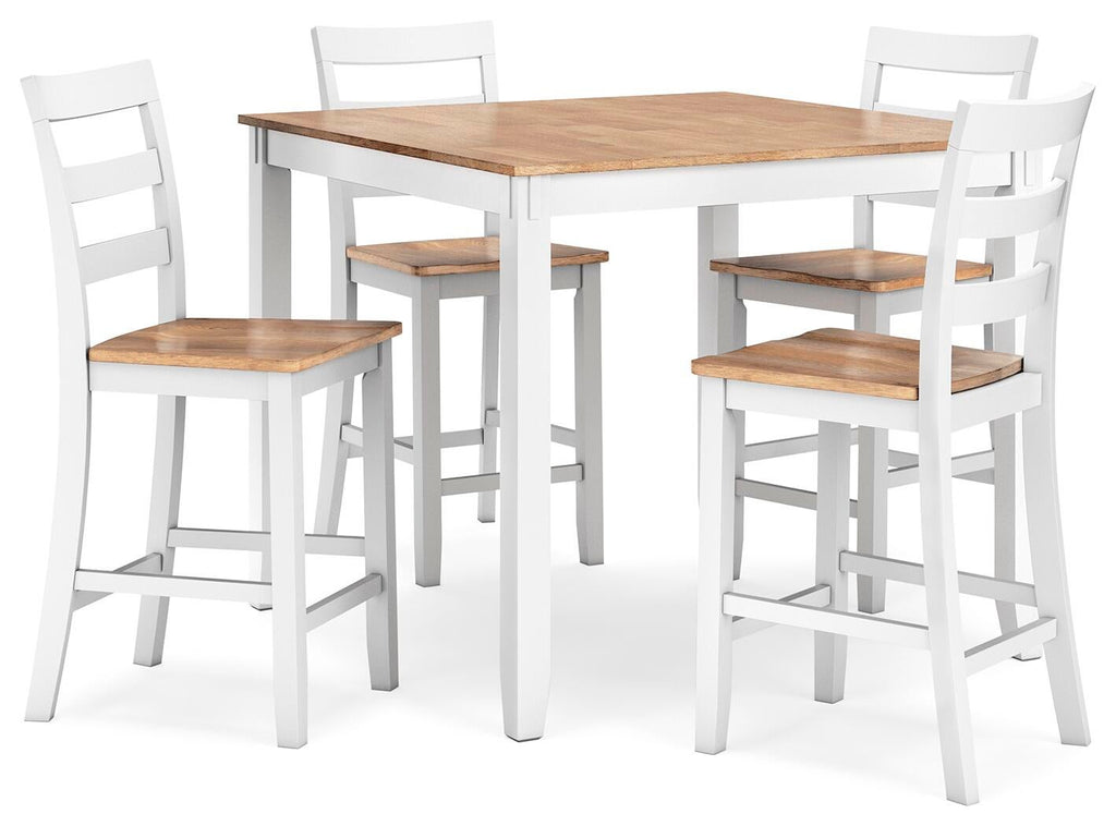 Gesthaven Counter Height Dining Table and 4 Barstools
