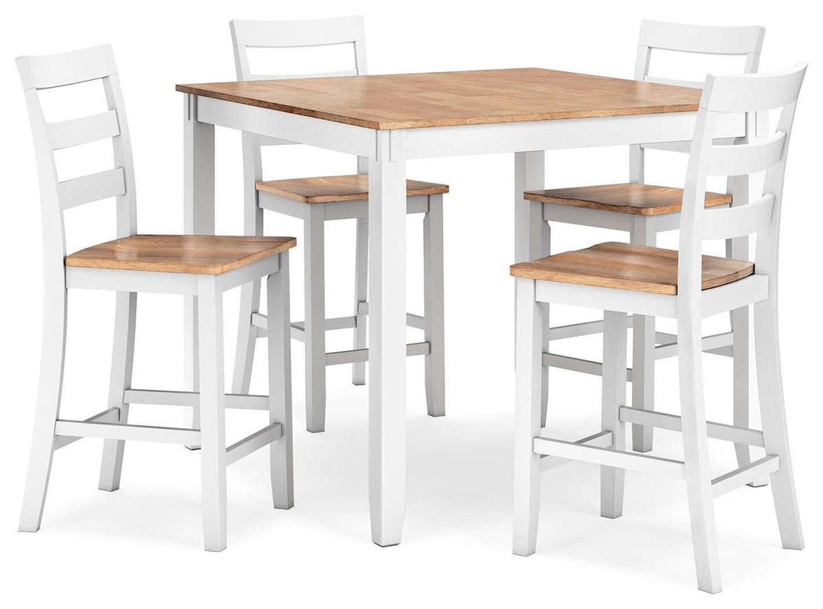 Gesthaven Counter Height Dining Table and 4 Barstools