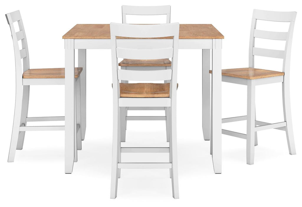 Gesthaven Counter Height Dining Table and 4 Barstools