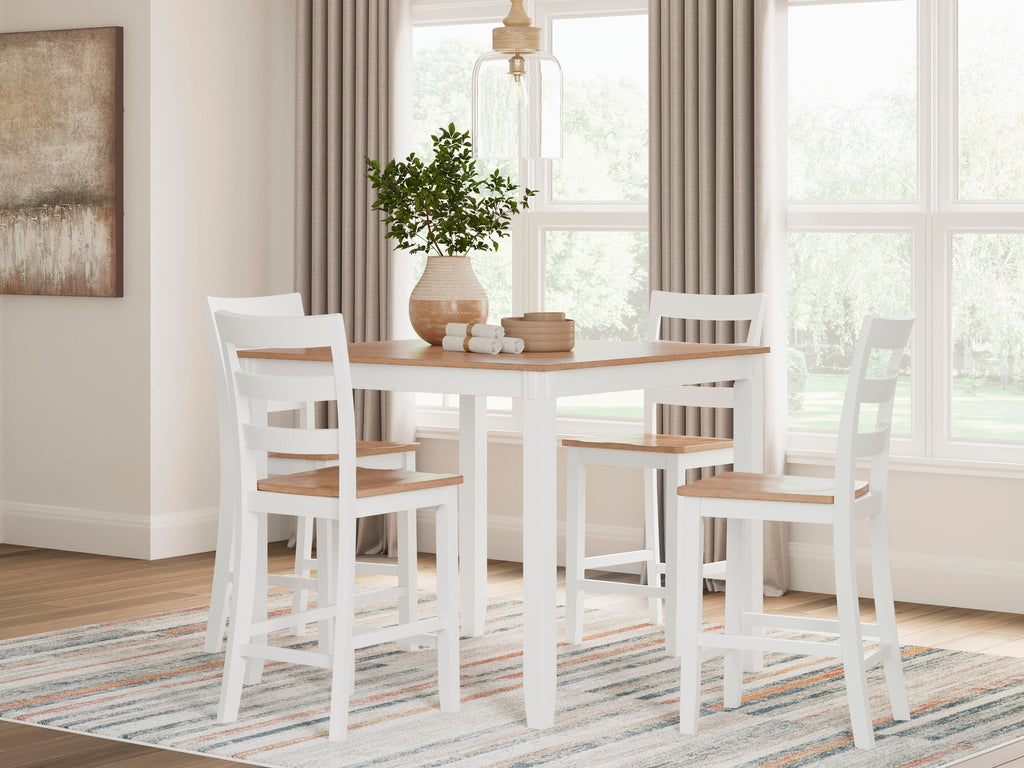 Gesthaven Counter Height Dining Table and 4 Barstools