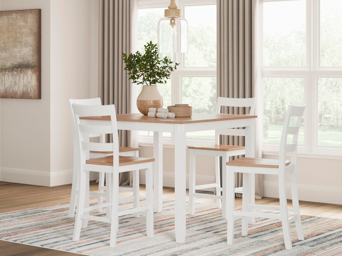 Gesthaven Counter Height Dining Table and 4 Barstools