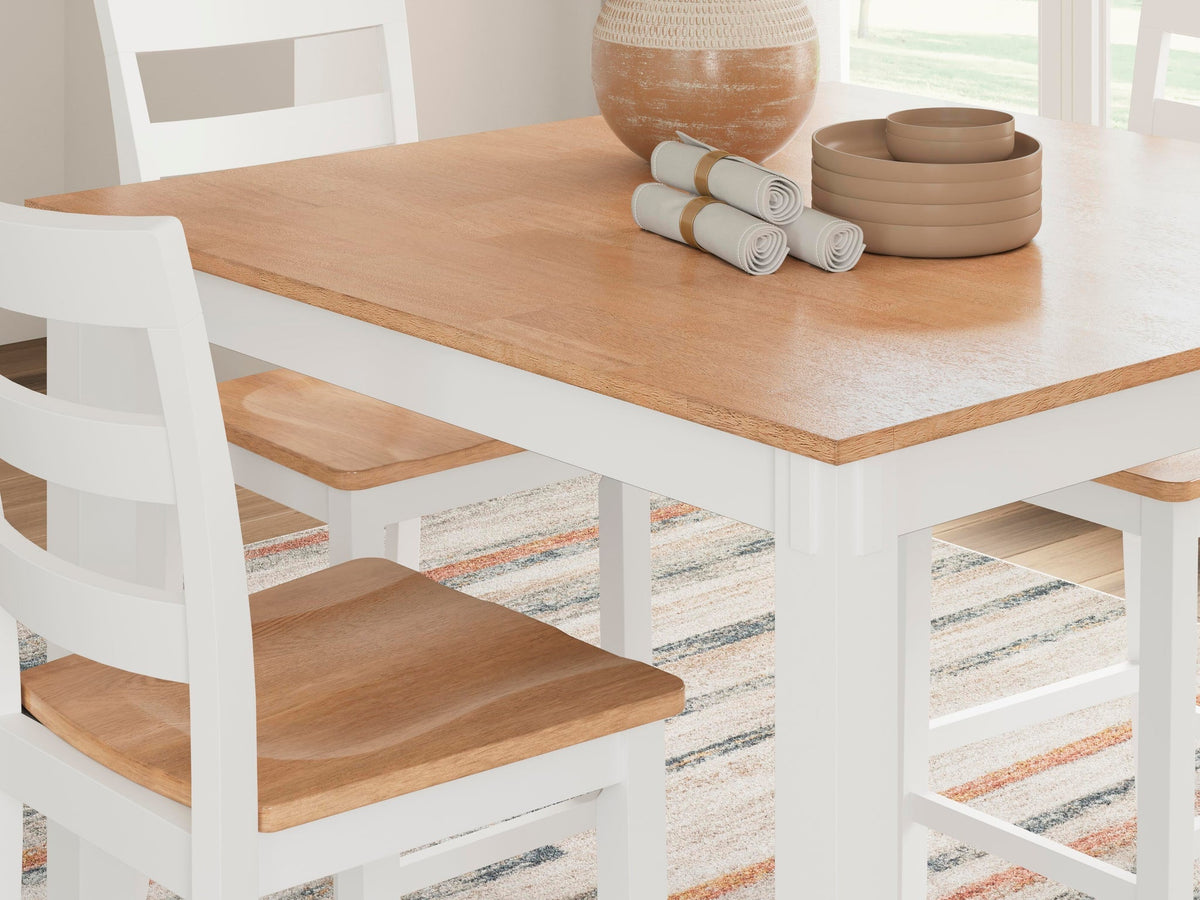 Gesthaven Counter Height Dining Table and 4 Barstools