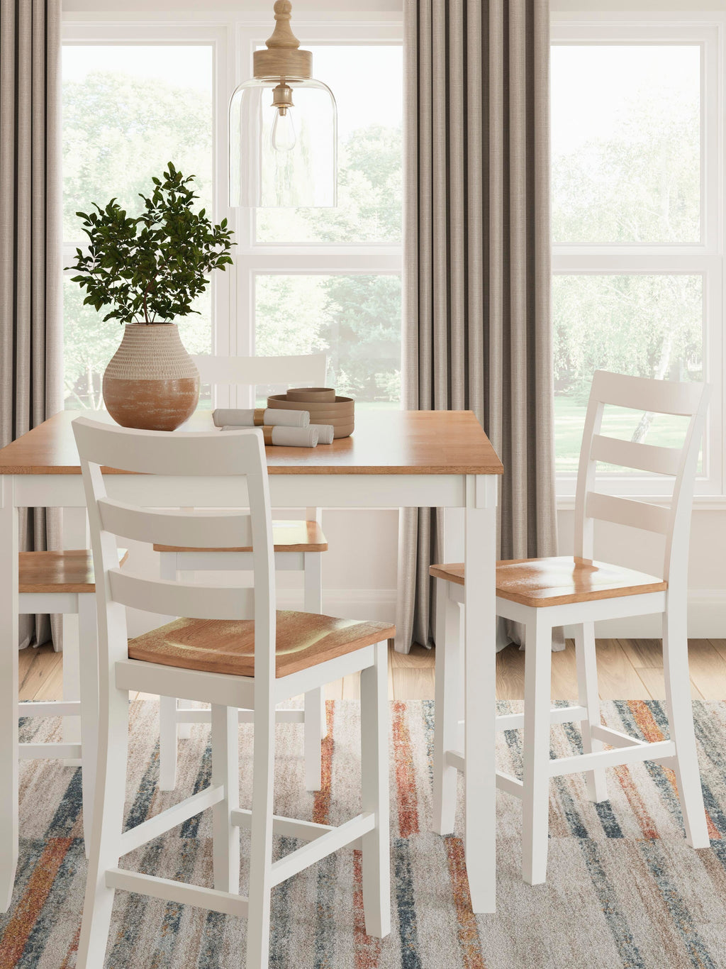 Gesthaven Counter Height Dining Table and 4 Barstools