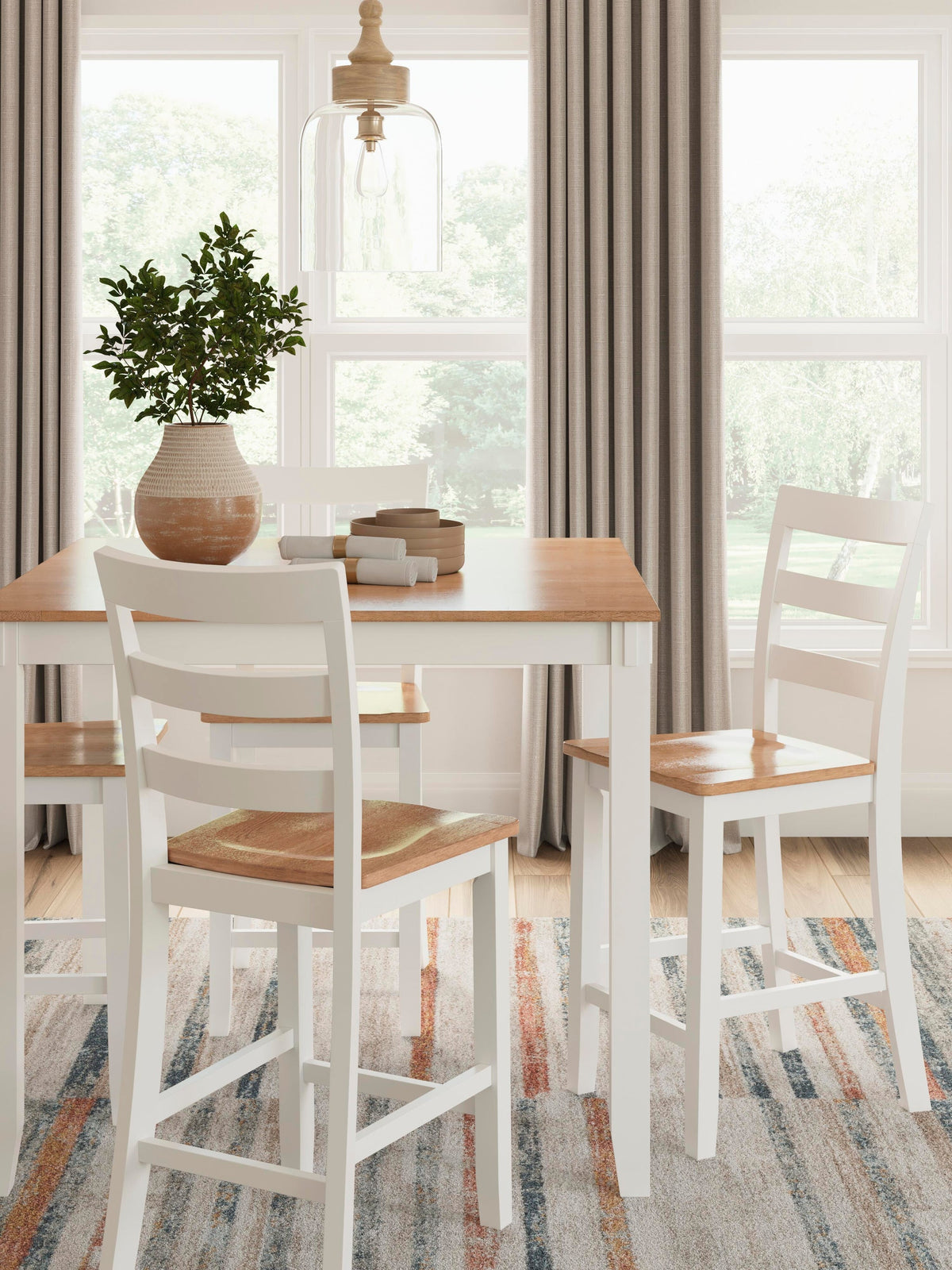 Gesthaven Counter Height Dining Table and 4 Barstools