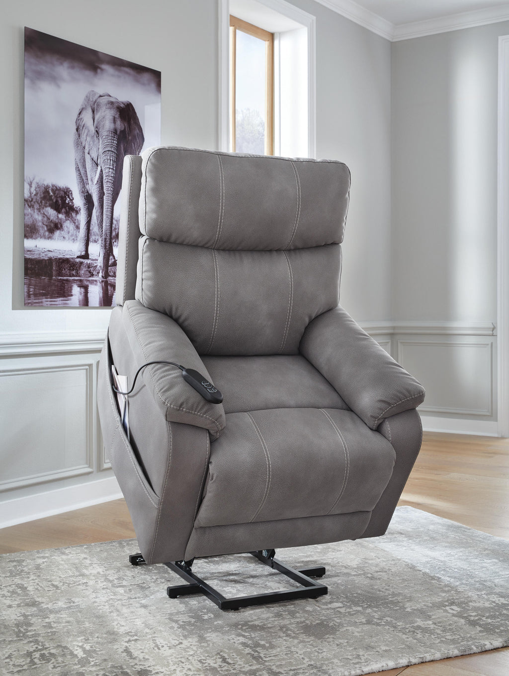 Next-Gen Durapella Power Lift Recliner (Black/Gray)
