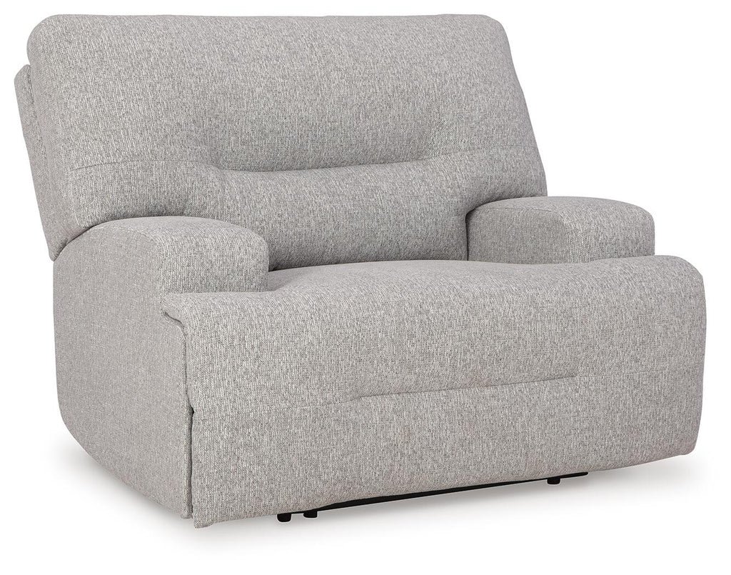Acklen Place Oversized Power Recliner (Black/Gray)