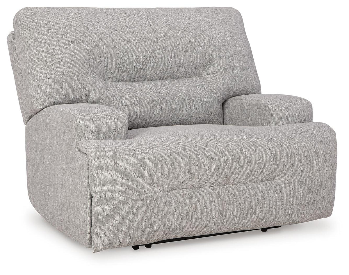 Acklen Place Oversized Power Recliner (Black/Gray)