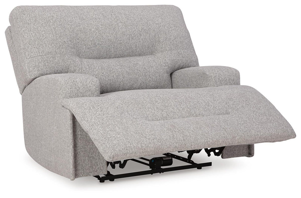 Acklen Place Oversized Power Recliner (Black/Gray)