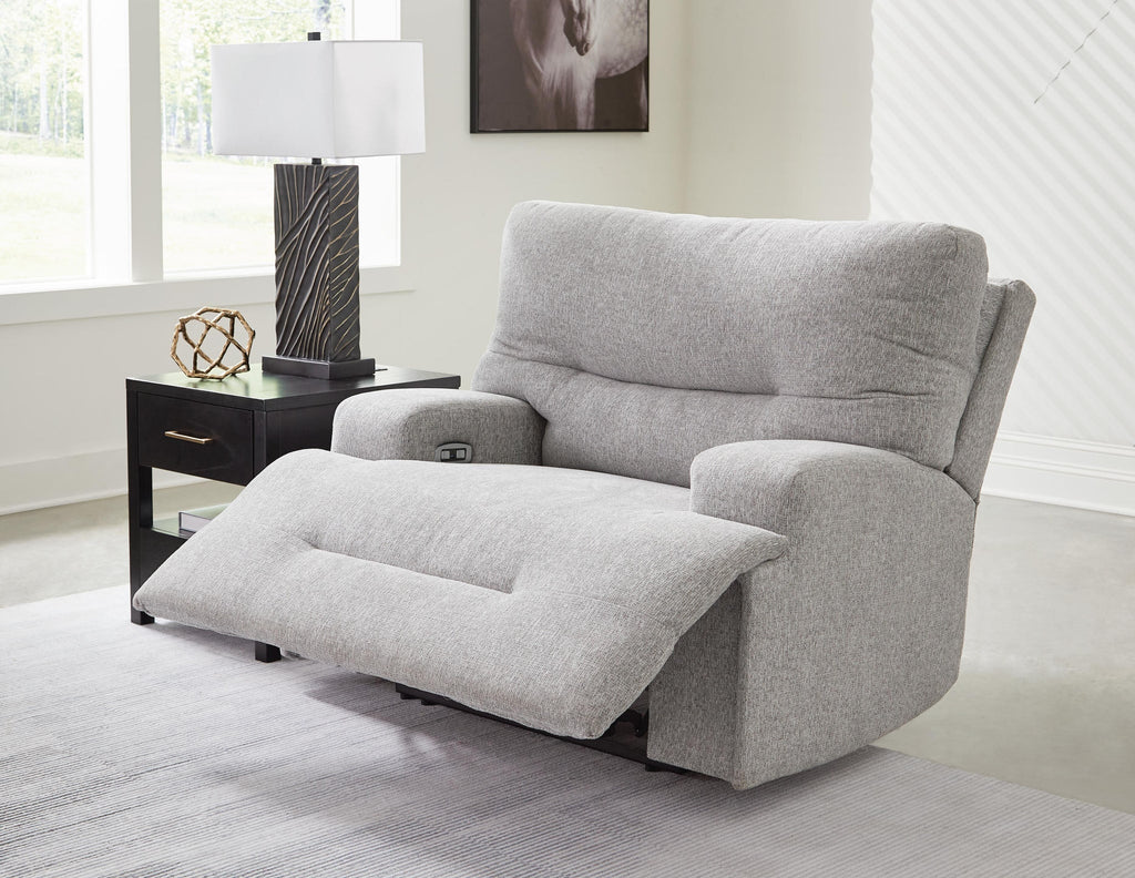 Acklen Place Oversized Power Recliner (Black/Gray)