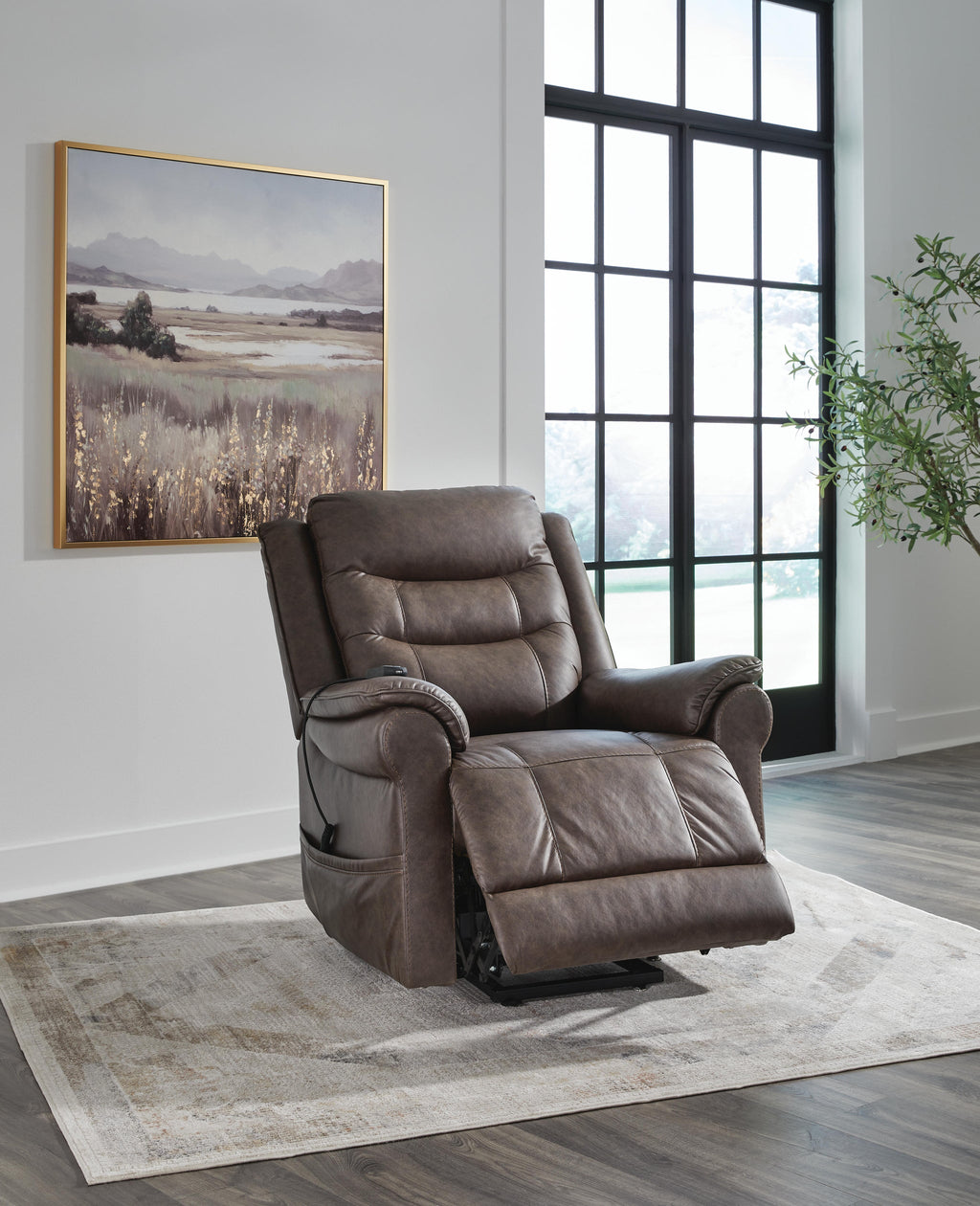 Oatman Power Lift Recliner (Black/Gray)