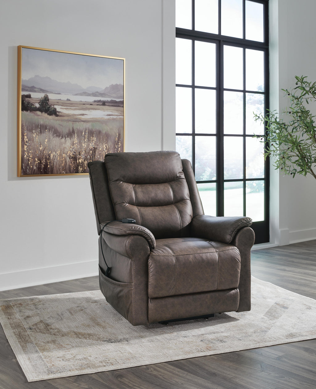 Oatman Power Lift Recliner (Black/Gray)