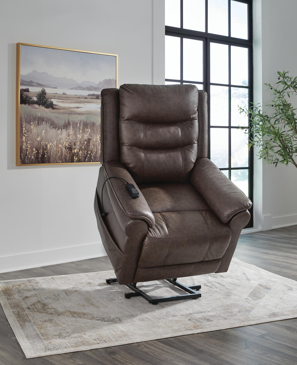 Oatman Power Lift Recliner (Black/Gray)