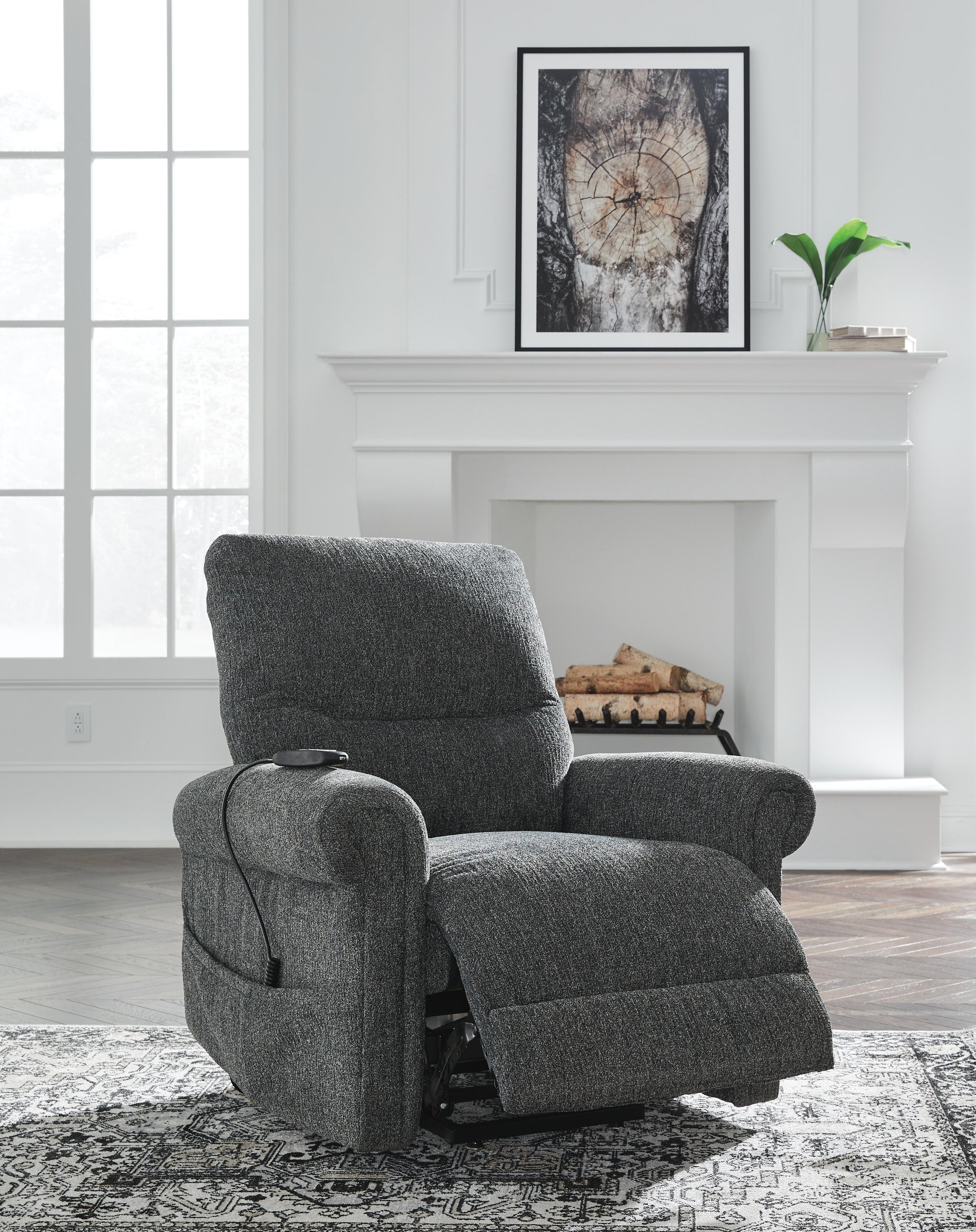 Aureta Power Lift Recliner (Brown/Beige)