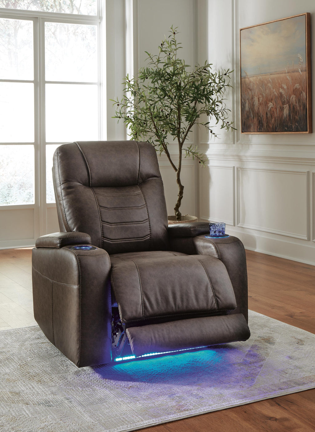 Schooner Rocks Power Recliner (Brown/Beige)