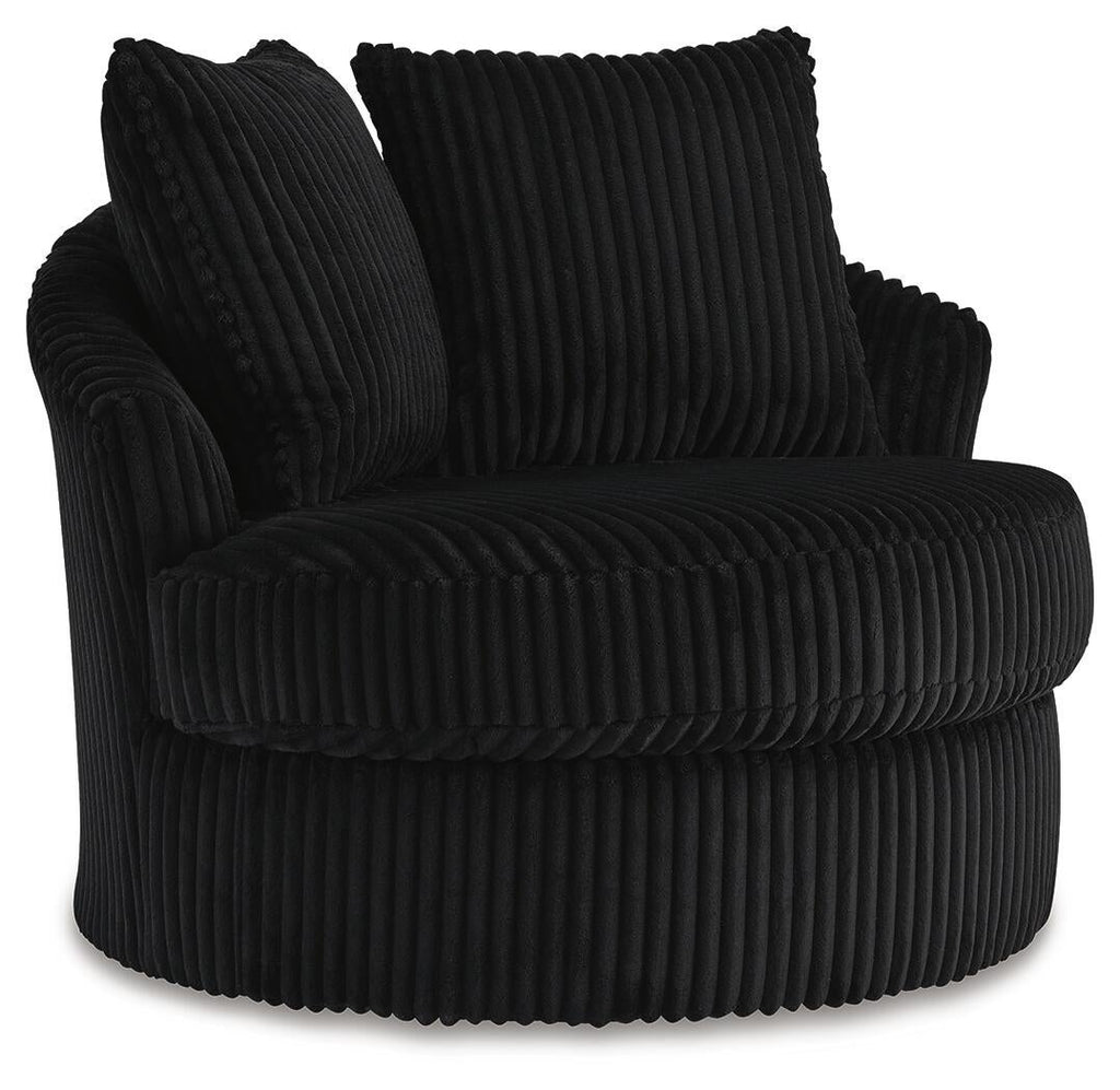Gramwell Swivel Accent Chair (Black/Gray)
