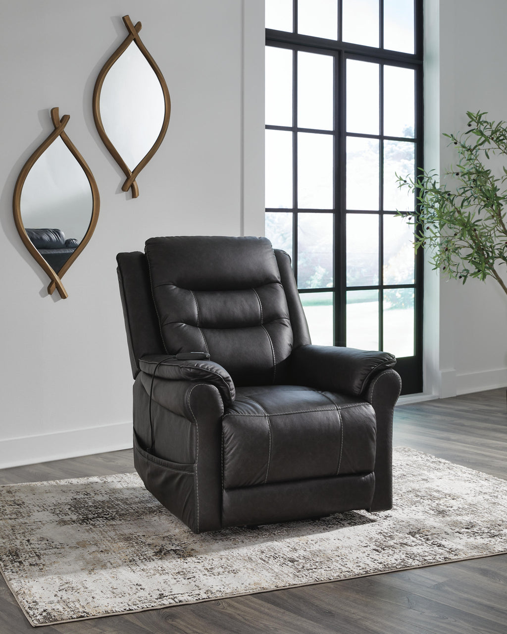Oatman Power Lift Recliner (Black/Gray)