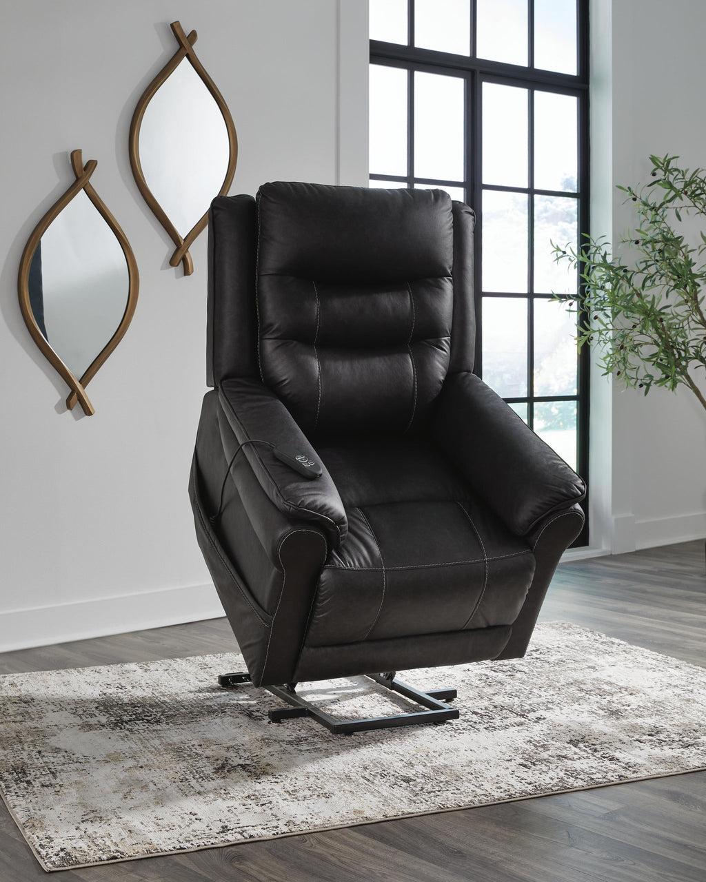 Oatman Power Lift Recliner (Black/Gray)