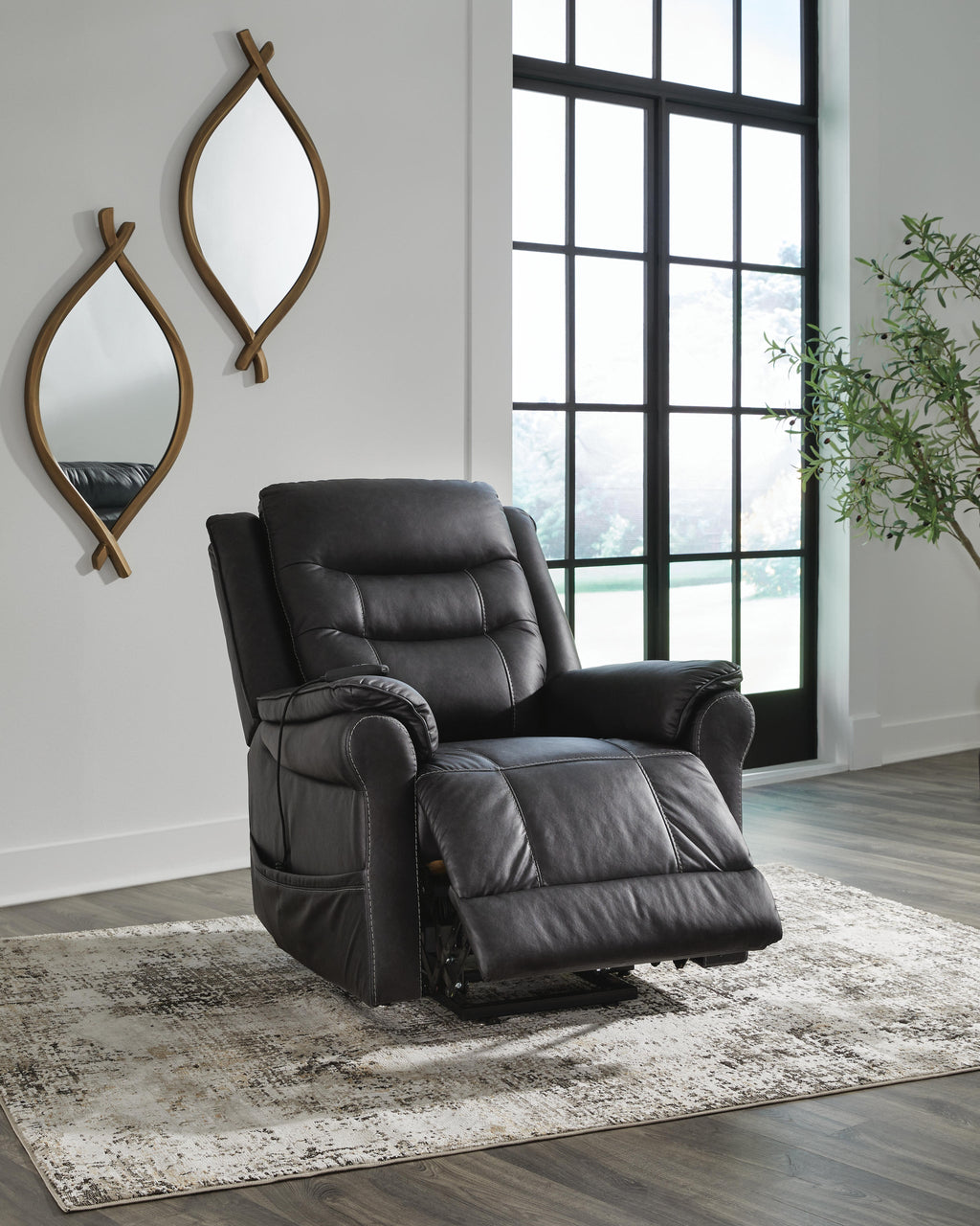 Oatman Power Lift Recliner (Black/Gray)
