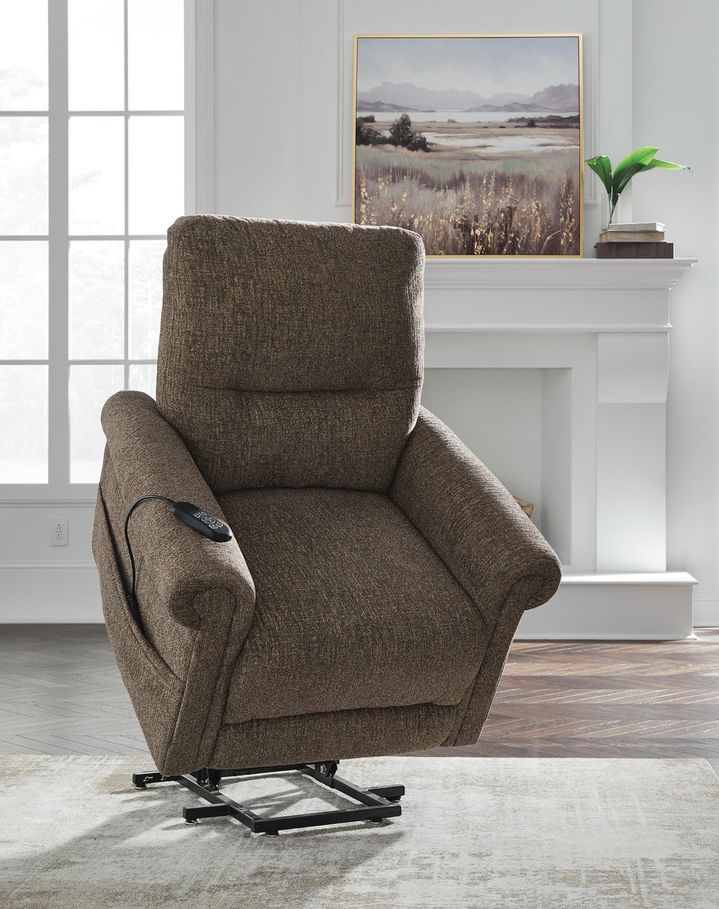 Aureta Power Lift Recliner (Brown/Beige)
