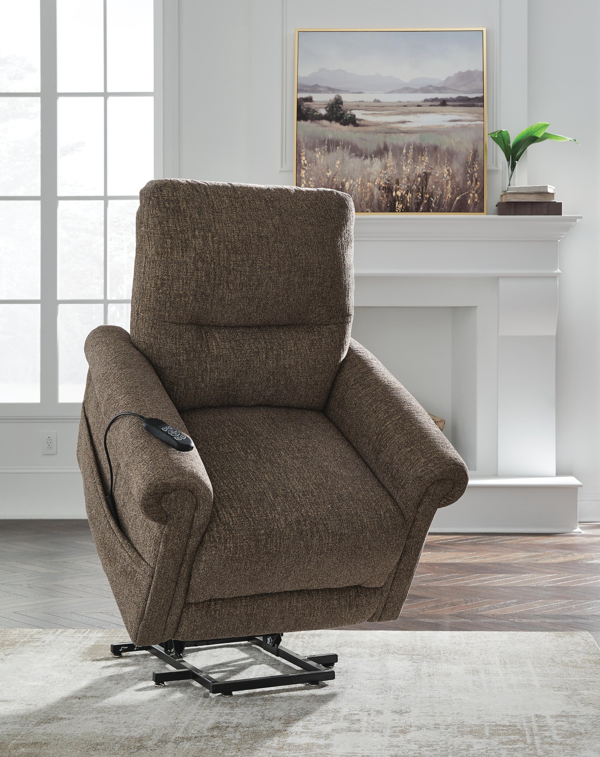 Aureta Power Lift Recliner (Brown/Beige)