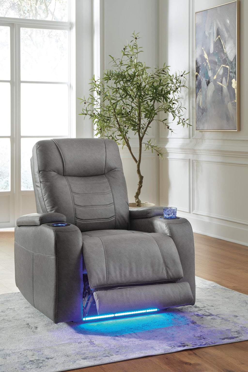 Schooner Rocks Power Recliner (Brown/Beige)