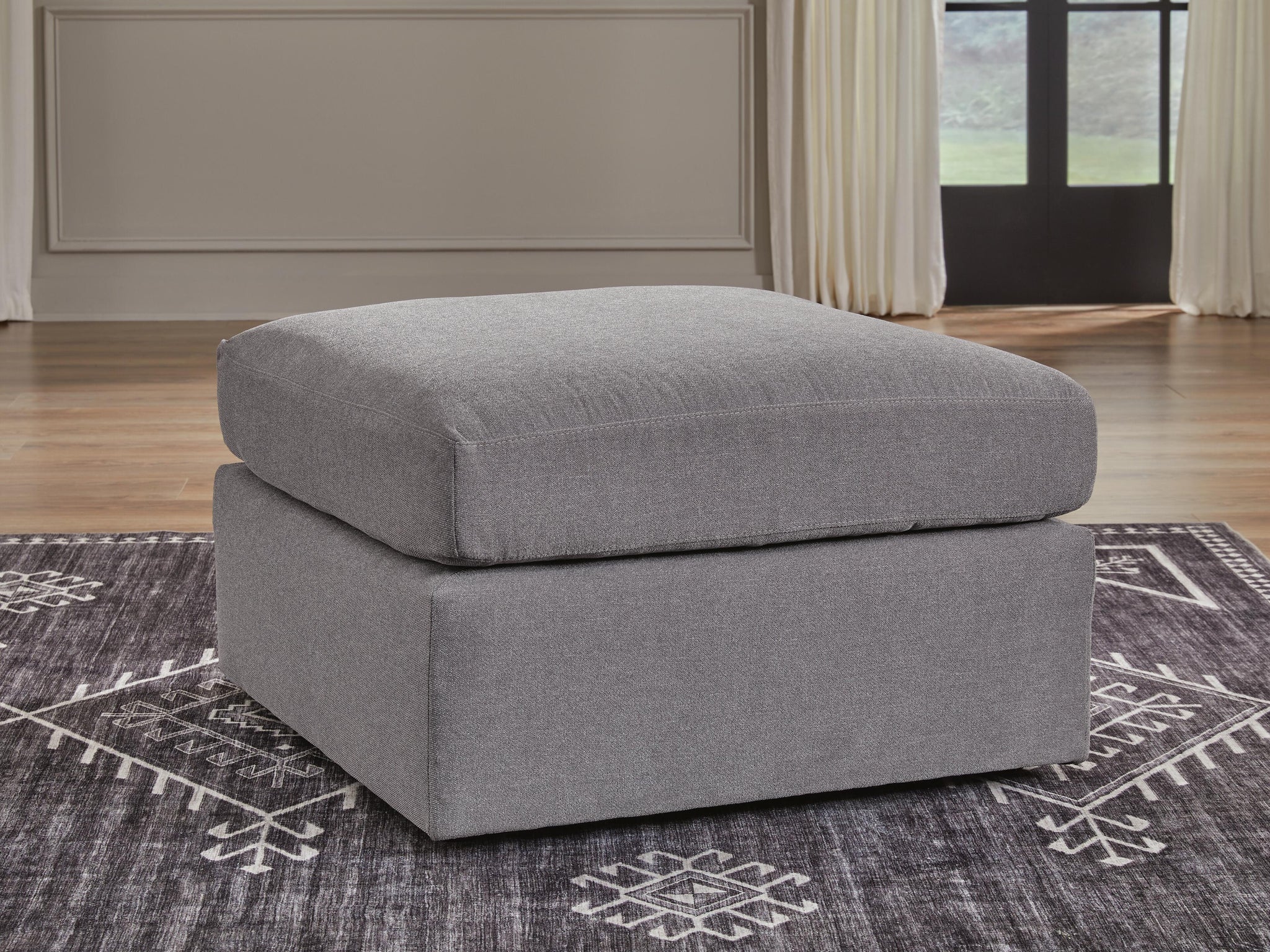 Modmax Oversized Accent Ottoman (Black/Gray) 2