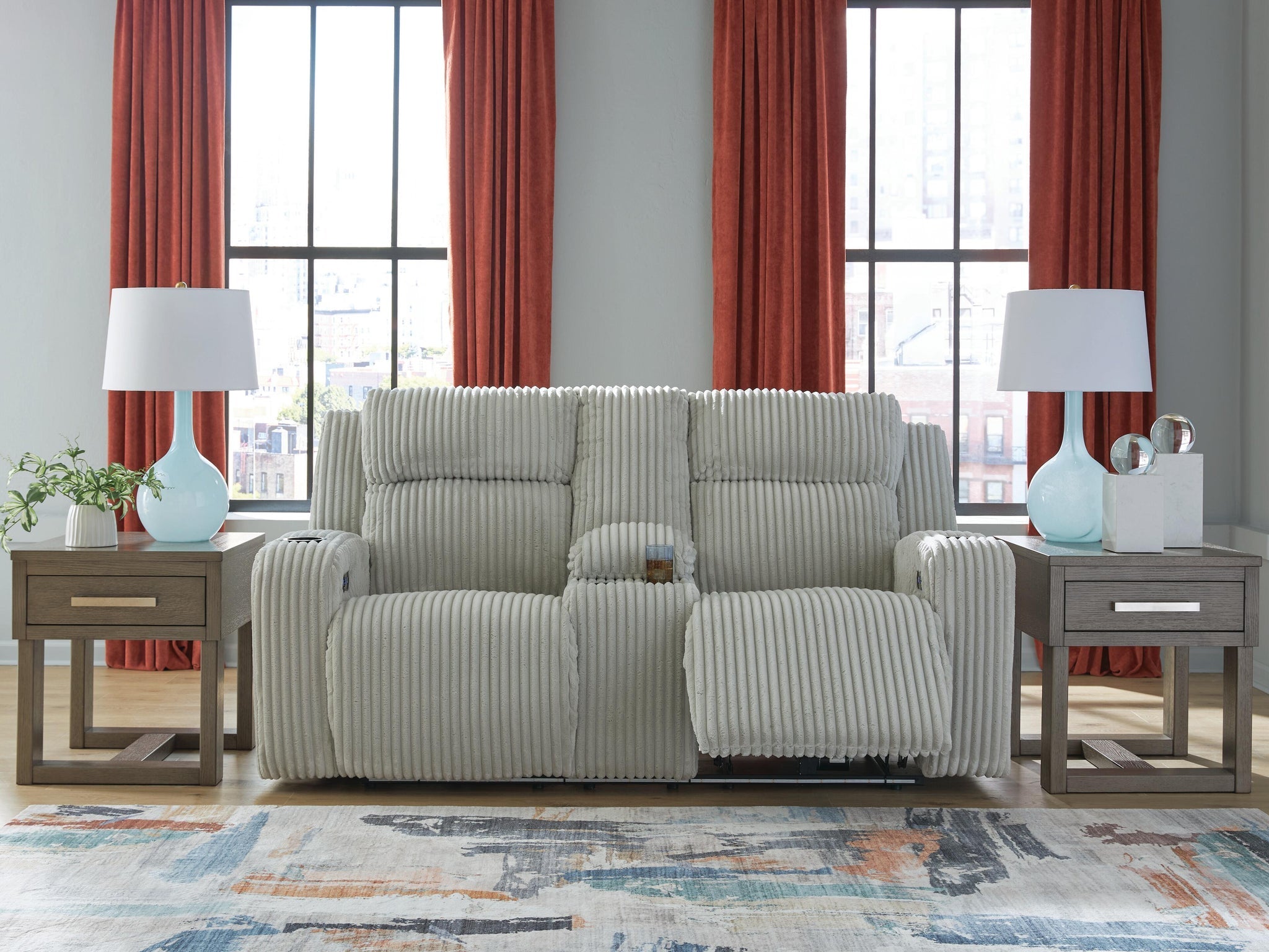 Belvarrow Power Reclining Loveseat with Console